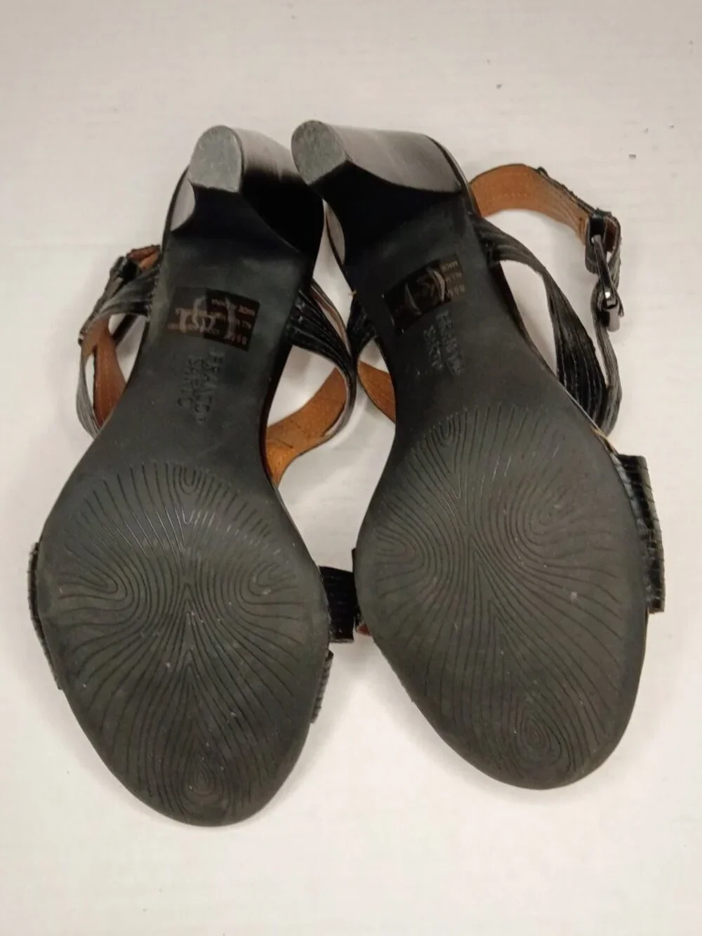 Franco Sarto Adonis Black Strappy Cone Heel Sandals Women's Size 8.5M